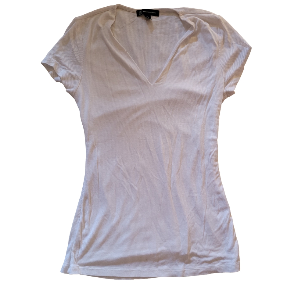 INC International Concepts White Short Sleeve Tee